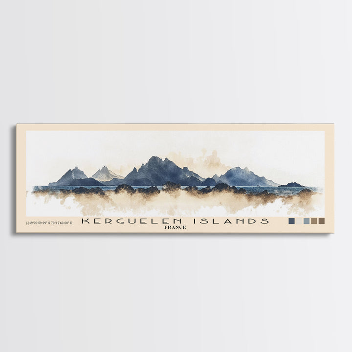 Kerguelen Islands, France Watercolor Print, Vacation Gift, France Wall Art, Beach Painting, Beach Decor, Beach Or Lakehouse Art
