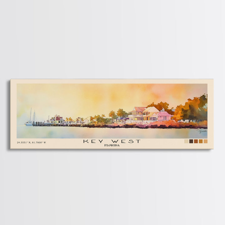 Key West, Florida Watercolor Beach Print, Vacation Gift, Florida Wall Art, Beach Painting, Beach Decor, Beach Painting