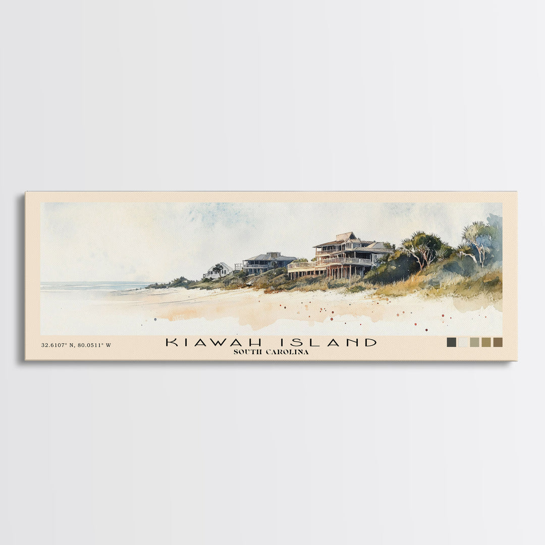 Kiawah Island, South Carolina Watercolor Print, Vacation Gift, South Carolina Wall Art, Beach Painting, Beach Decor, Large Wall Art, Wood Frame Art