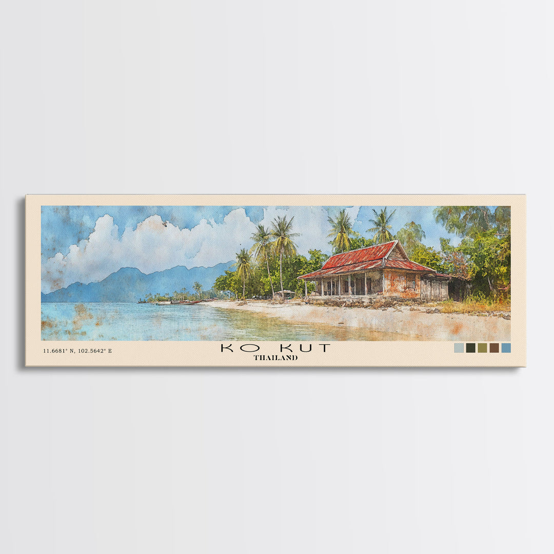Ko Kut, Thailand Watercolor Print, Vacation Gift, Thailand Wall Art, Beach Painting, Beach Decor, Beach Or Lakehouse Art