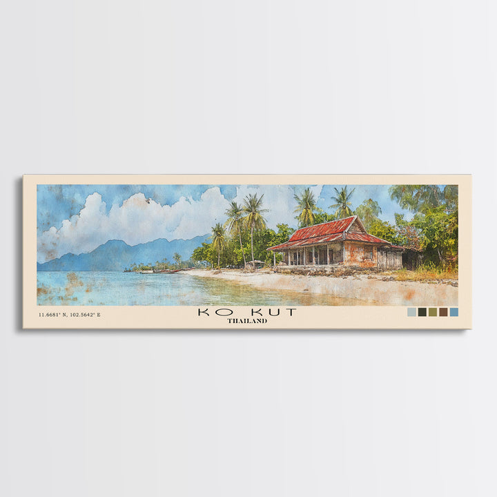 Ko Kut, Thailand Watercolor Print, Vacation Gift, Thailand Wall Art, Beach Painting, Beach Decor, Beach Or Lakehouse Art