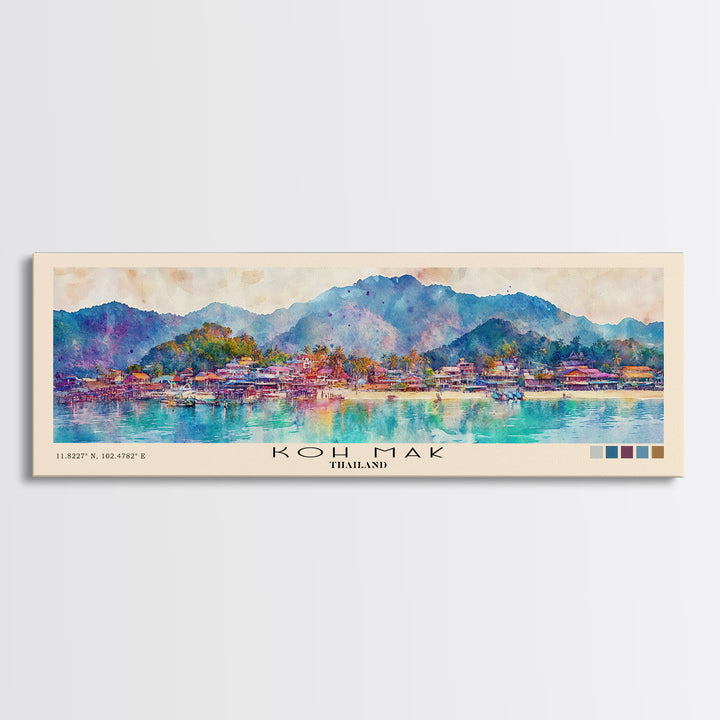 Koh Mak, Thailand Watercolor Print, Vacation Gift, Thailand Wall Art, Vacation Wall Art, Vacatation Memories, Beach Decor, Beach Or Lakehouse Art