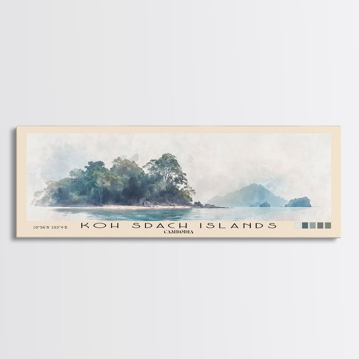 Koh Sdach Islands, Cambodia Watercolor Print, Vacation Gift, Cambodia Wall Art, Beach Painting, Beach Decor, Beach Or Lakehouse Art