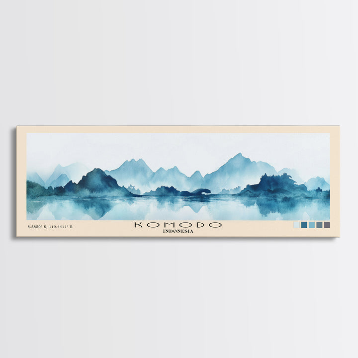 Komodo, Indonesia Watercolor Print, Vacation Gift, Indonesia Wall Art, Beach Painting, Beach Decor, Beach Or Lakehouse Art