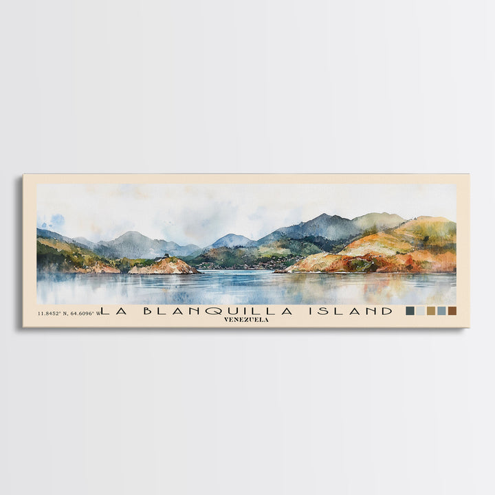 La Blanquilla Island, Venezuela Watercolor Print, Vacation Gift, Venezuela Wall Art, Beach Painting, Beach Decor, Beach Or Lakehouse Art