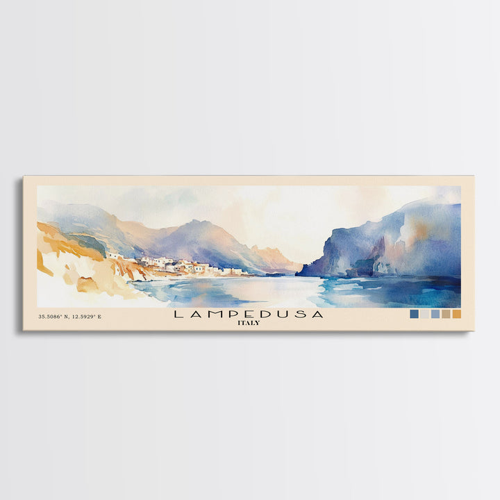 Lampedusa, Italy Watercolor Print, Vacation Gift, Italy Wall Art, Vacation Wall Art, Vacatation Memories, Beach Decor, Beach Or Lakehouse Art