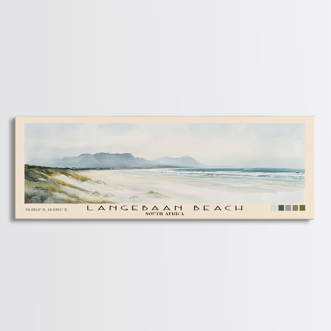 Langebaan Beach, South Africa Watercolor Print, Vacation Gift, South Africa Wall Art, Beach Painting, Beach Decor, Large Wall Art, Wood Frame Art