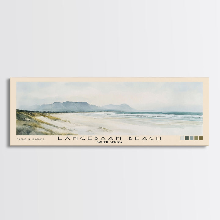 Langebaan Beach, South Africa Watercolor Print, Vacation Gift, South Africa Wall Art, Beach Painting, Beach Decor, Large Wall Art, Wood Frame Art