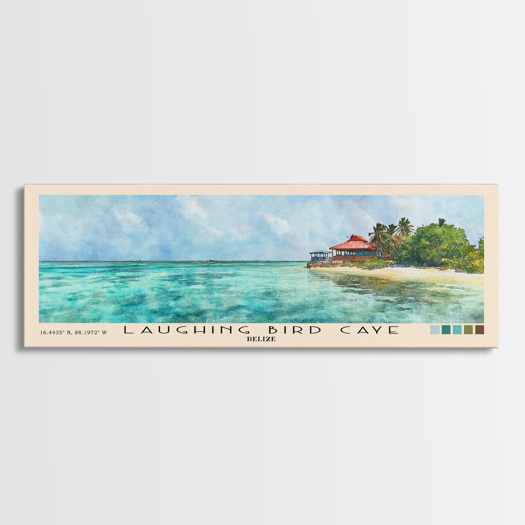 Laughing Bird Caye, Belize Watercolor Print, Vacation Gift, Belize Wall Art, Vacation Wall Art, Vacatation Memories, Beach Decor, Beach Or Lakehouse Art