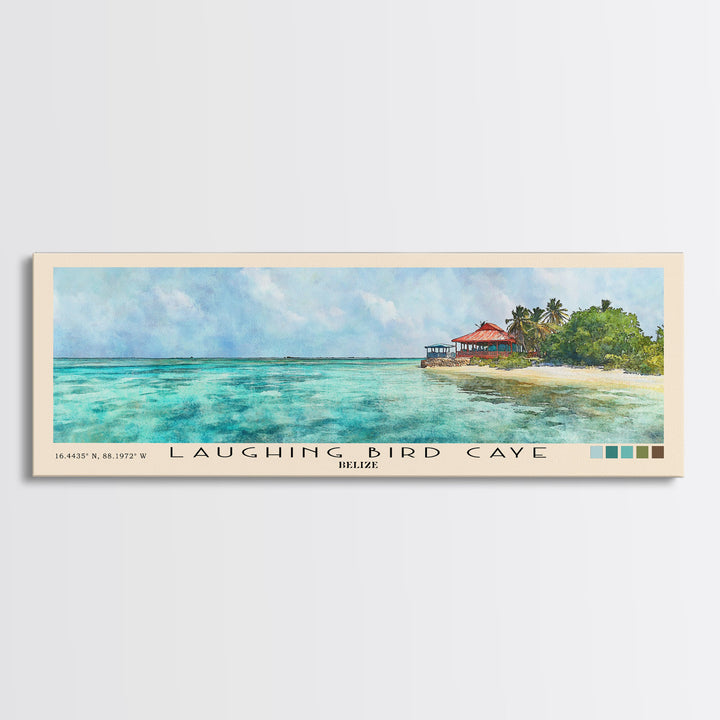 Laughing Bird Caye, Belize Watercolor Print, Vacation Gift, Belize Wall Art, Vacation Wall Art, Vacatation Memories, Beach Decor, Beach Or Lakehouse Art