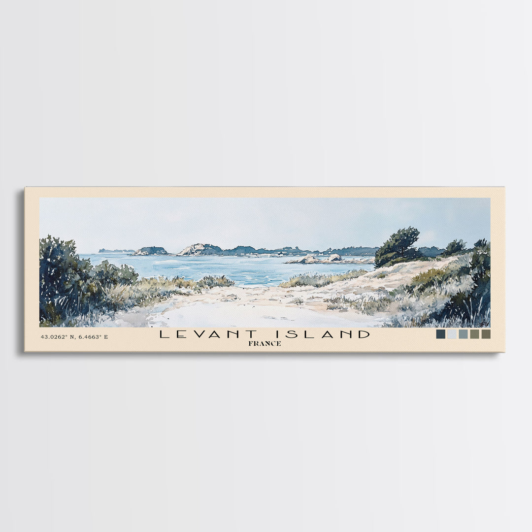 Levant Island, France Watercolor Beach Print, Vacation Gift, France Wall Art, Beach Painting, Beach Decor, Beach Painting