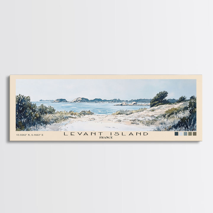 Levant Island, France Watercolor Beach Print, Vacation Gift, France Wall Art, Beach Painting, Beach Decor, Beach Painting