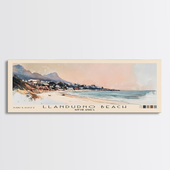Llandudno Beach, South Africa Watercolor Print, Vacation Gift, South Africa Wall Art, Beach Painting, Beach Decor, Large Wall Art, Wood Frame Art