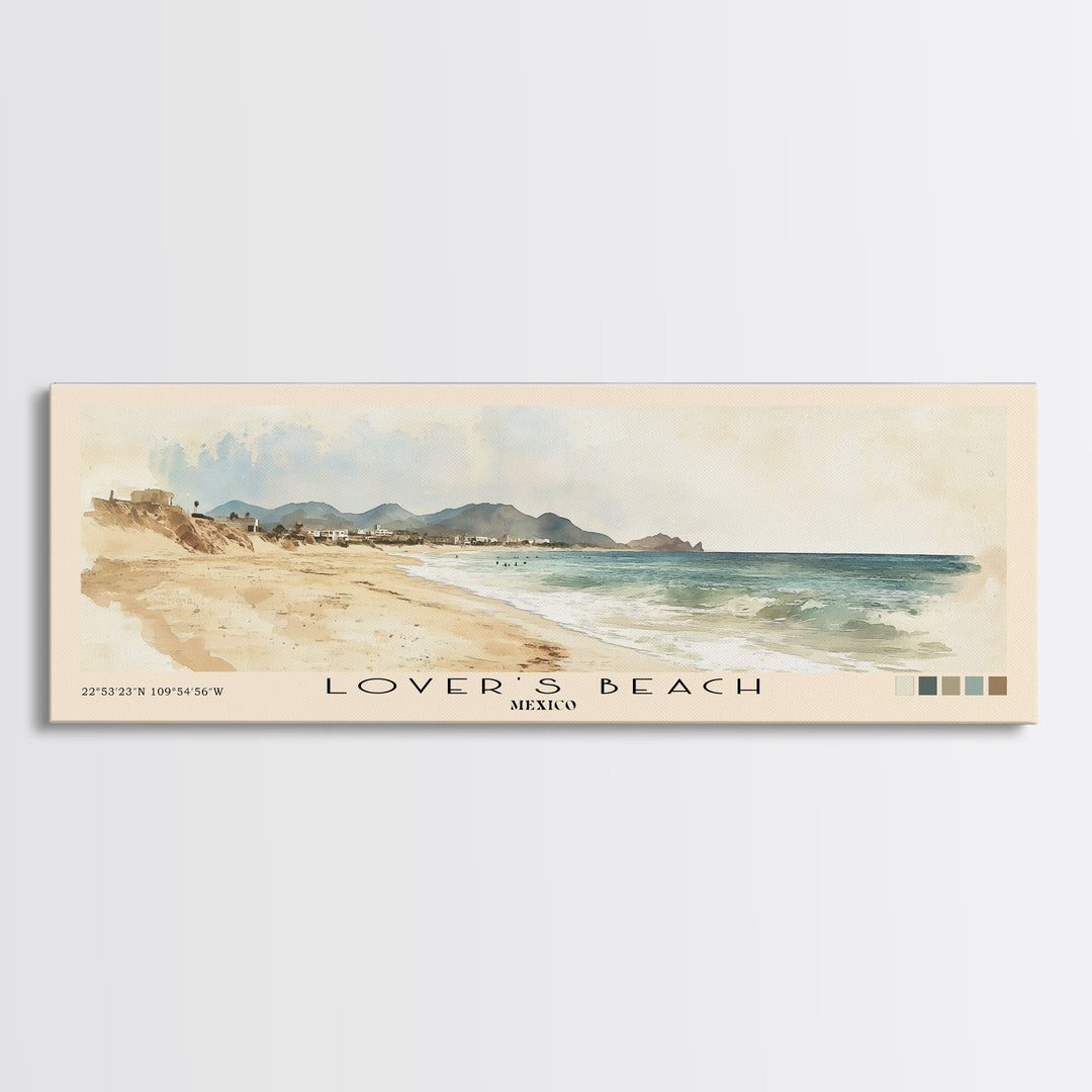 Lover’s Beach, Mexico Watercolor Print, Vacation Gift, Mexico Wall Art, Beach Painting, Beach Decor, Beach Or Lakehouse Art