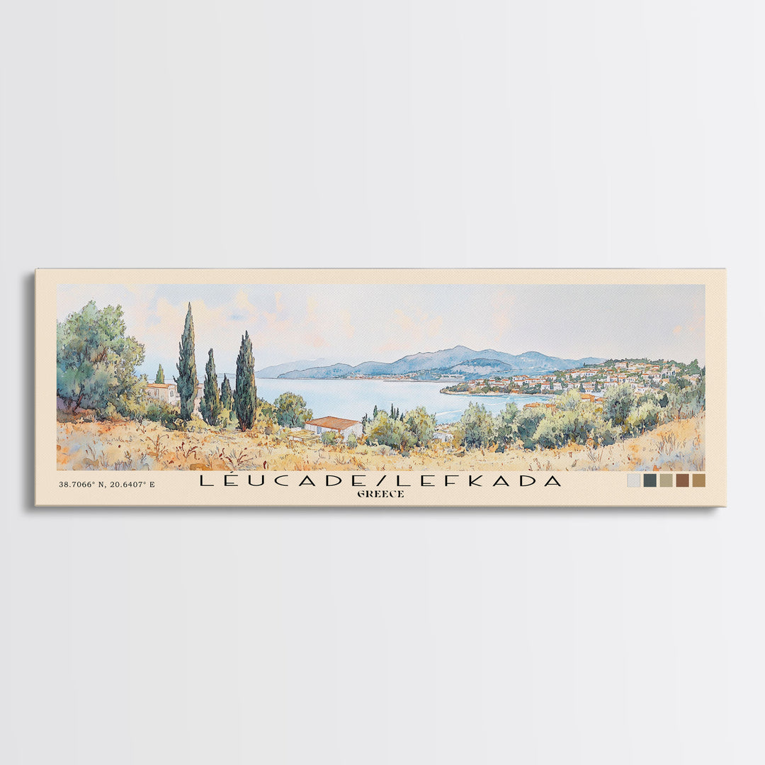 Léucade/Lefkada, Greece Watercolor Print, Vacation Gift, Greece Wall Art, Beach Painting, Beach Decor, Beach Or Lakehouse Art