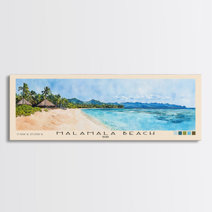Malamala Beach, Fiji Watercolor Print, Vacation Gift, Fiji Wall Art, Beach Painting, Beach Decor, Beach Or Lakehouse Art