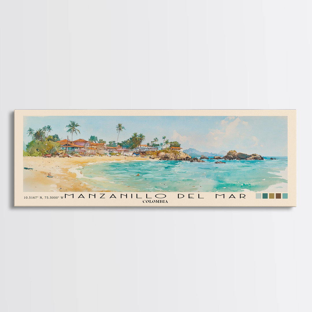 Manzanillo del Mar, Colombia Watercolor Print, Vacation Gift, Colombia Wall Art, Beach Painting, Beach Decor, Beach Or Lakehouse Art