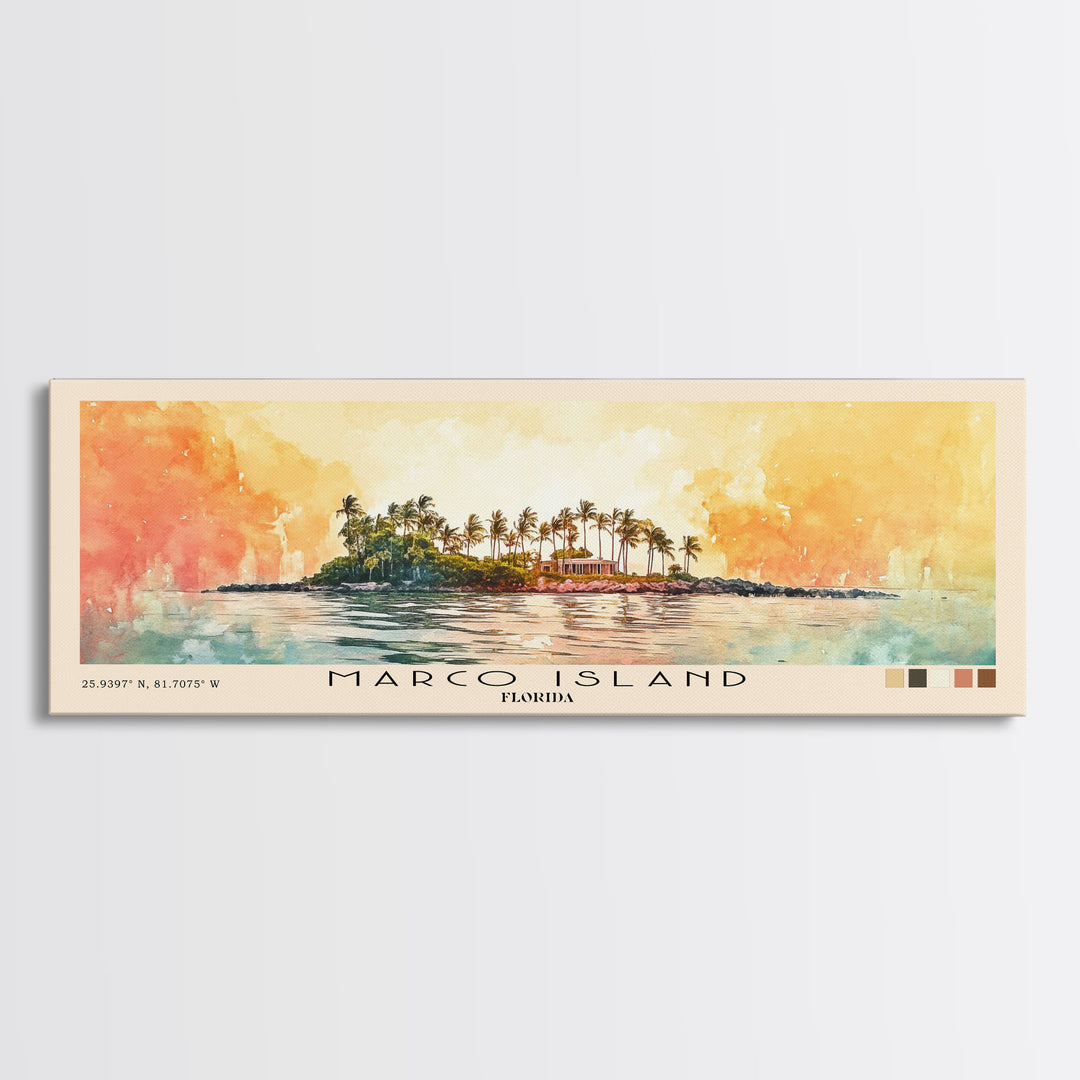Marco Island, Florida Watercolor Print, Vacation Gift, Florida Wall Art, Beach Painting, Beach Decor, Beach Or Lakehouse Art