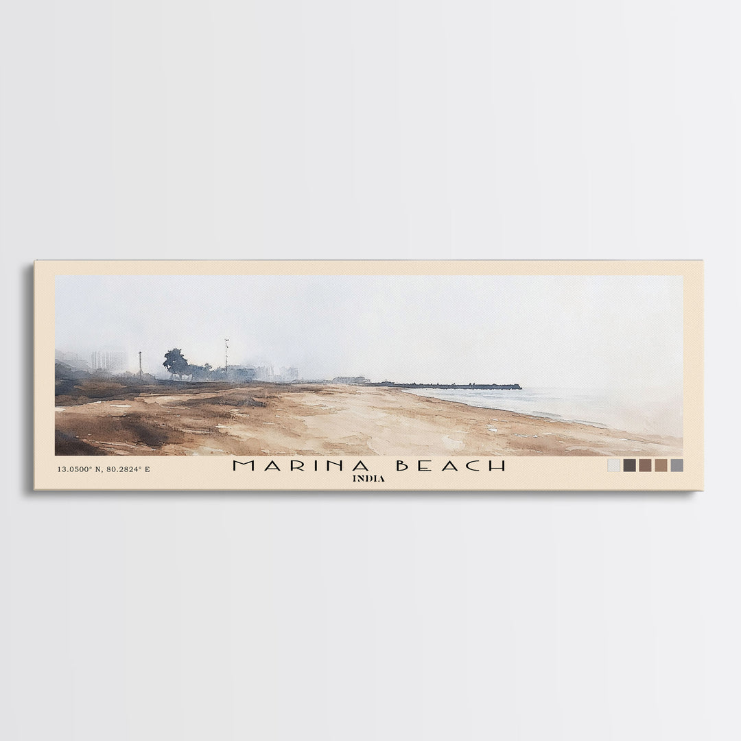 Marina Beach, India Watercolor Print, Vacation Gift, India Wall Art, Vacation Wall Art, Vacatation Memories, Beach Decor, Beach Or Lakehouse Art