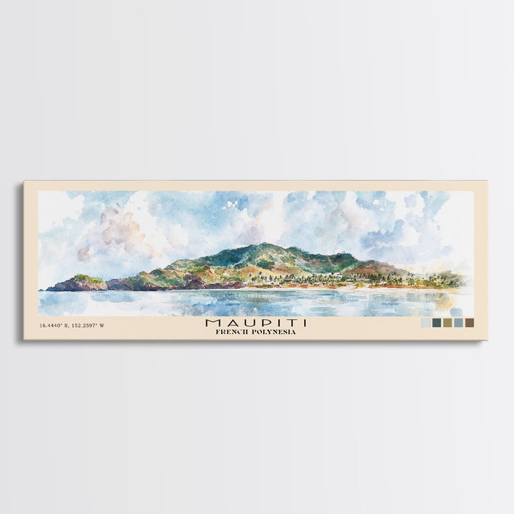 Maupiti, French Polynesia Watercolor Print, Vacation Gift, French Polynesia Wall Art, Vacation Wall Art, Vacatation Memories, Beach Decor, Beach Or Lakehouse Art