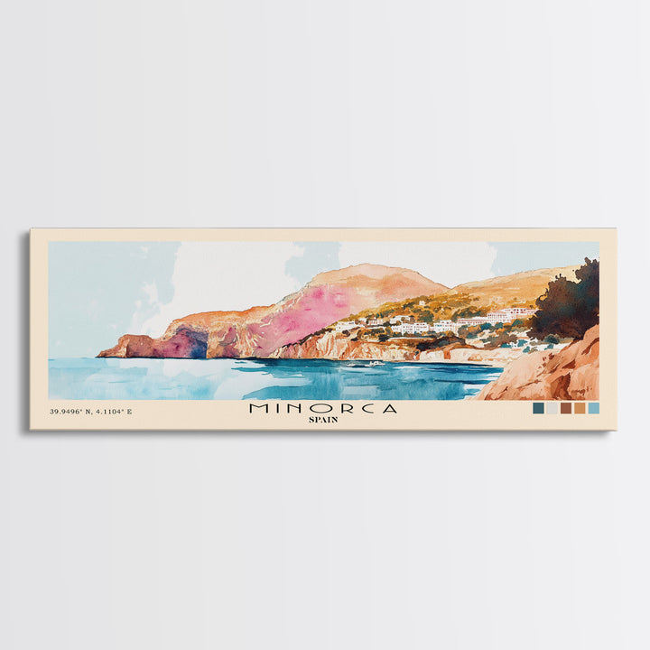 Minorca, Spain Watercolor Print, Vacation Gift, Spain Wall Art, Beach Painting, Beach Decor, Beach Or Lakehouse Art