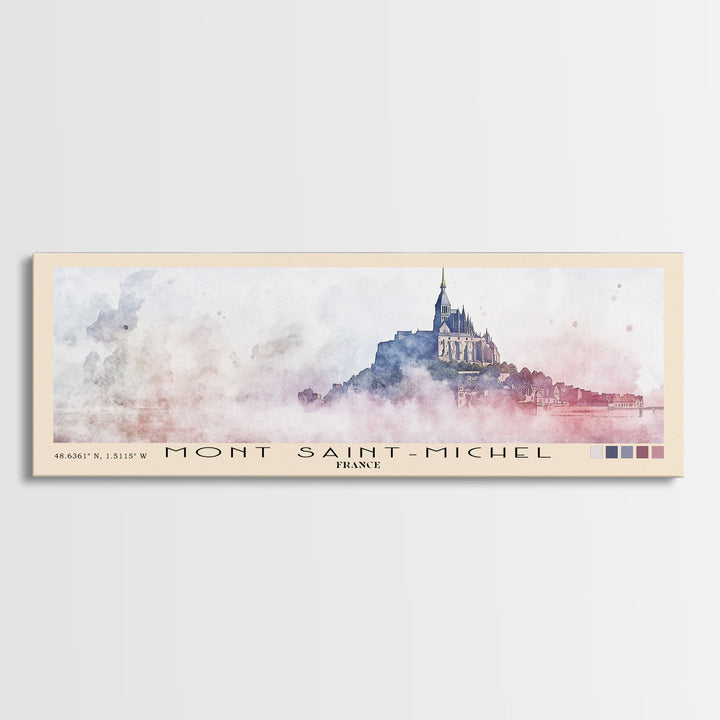 Mont Saint-Michel, France Watercolor Beach Print, Vacation Gift, France Wall Art, Beach Painting, Beach Decor, Beach Painting