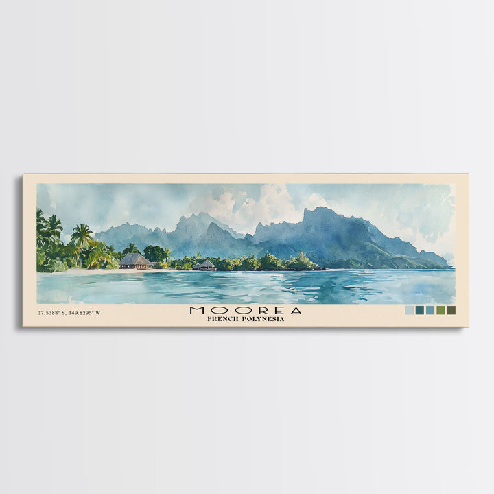 Moorea, French Polynesia Watercolor Print, Vacation Gift, French Polynesia Wall Art, Vacation Wall Art, Vacatation Memories, Beach Decor, Beach Or Lakehouse Art