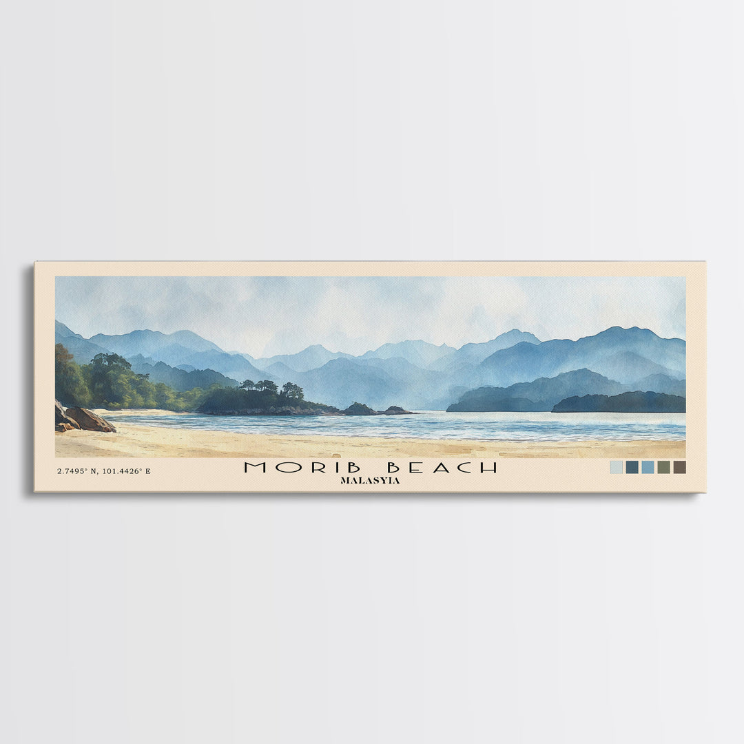 Morib Beach, Malasyia Watercolor Print, Vacation Gift, Malasyia Wall Art, Beach Painting, Beach Decor, Beach Or Lakehouse Art