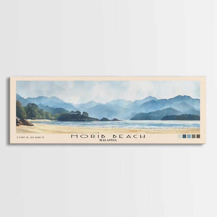 Morib Beach, Malasyia Watercolor Print, Vacation Gift, Malasyia Wall Art, Beach Painting, Beach Decor, Beach Or Lakehouse Art