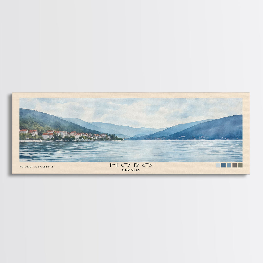 Moro, Croatia Watercolor Beach Print, Vacation Gift, Croatia Wall Art, Beach Painting, Beach Decor, Beach Painting