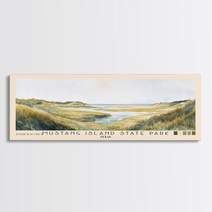 Mustang Island State Park, Texas Watercolor Print, Vacation Gift, Texas Wall Art, Vacation Wall Art, Vacatation Memories, Beach Decor, Beach Or Lakehouse Art