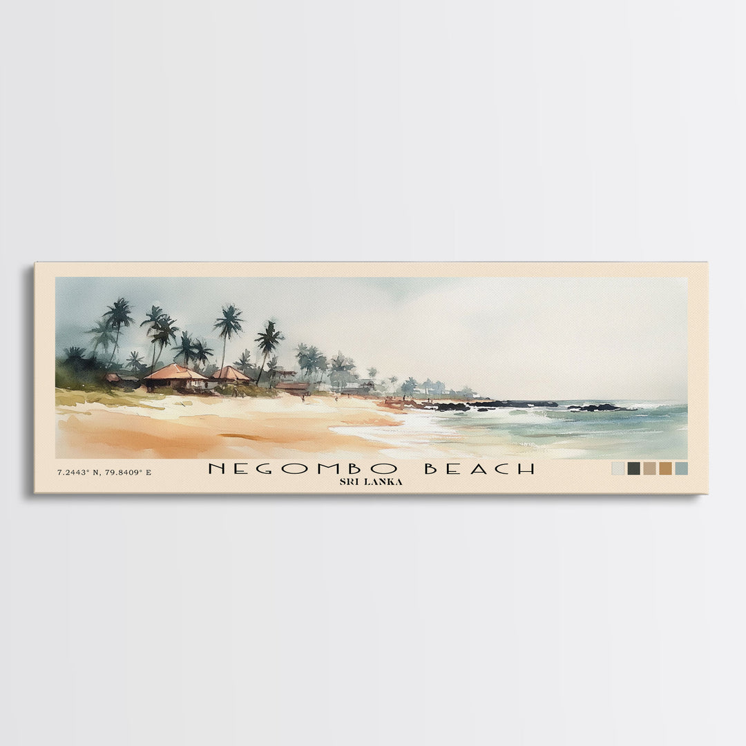 Negombo beach, Sri Lanka Watercolor Print, Vacation Gift, Sri Lanka Wall Art, Beach Painting, Beach Decor, Beach Or Lakehouse Art