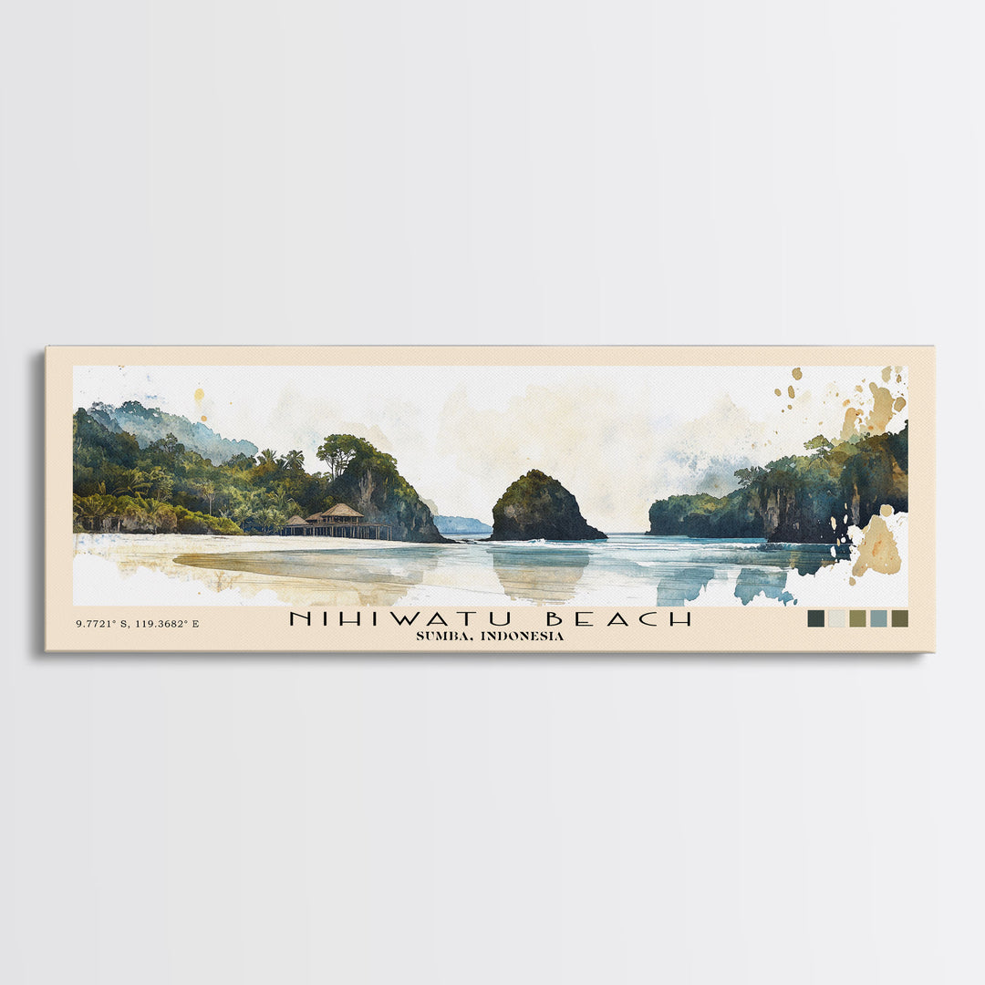 Nihiwatu Beach, Sumba, Indonesia Watercolor Print, Vacation Gift, Sumba, Indonesia Wall Art, Beach Painting, Beach Decor, Beach Or Lakehouse Art