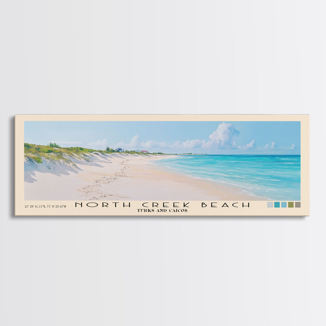 North Creek Beach, Turks and Caicos Watercolor Print, Vacation Gift, Turks and Caicos Wall Art, Beach Painting, Beach Decor, Beach Or Lakehouse Art