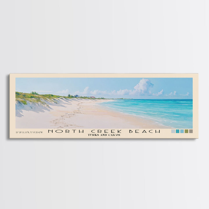 North Creek Beach, Turks and Caicos Watercolor Print, Vacation Gift, Turks and Caicos Wall Art, Beach Painting, Beach Decor, Beach Or Lakehouse Art