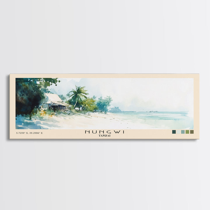 Nungwi, Tanzai Watercolor Print, Vacation Gift, Tanzai Wall Art, Vacation Wall Art, Vacatation Memories, Beach Decor, Beach Or Lakehouse Art