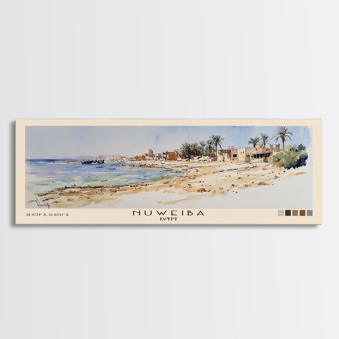Nuweiba, Egypt Watercolor Print, Vacation Gift, Egypt Wall Art, Vacation Wall Art, Vacatation Memories, Beach Decor, Beach Or Lakehouse Art