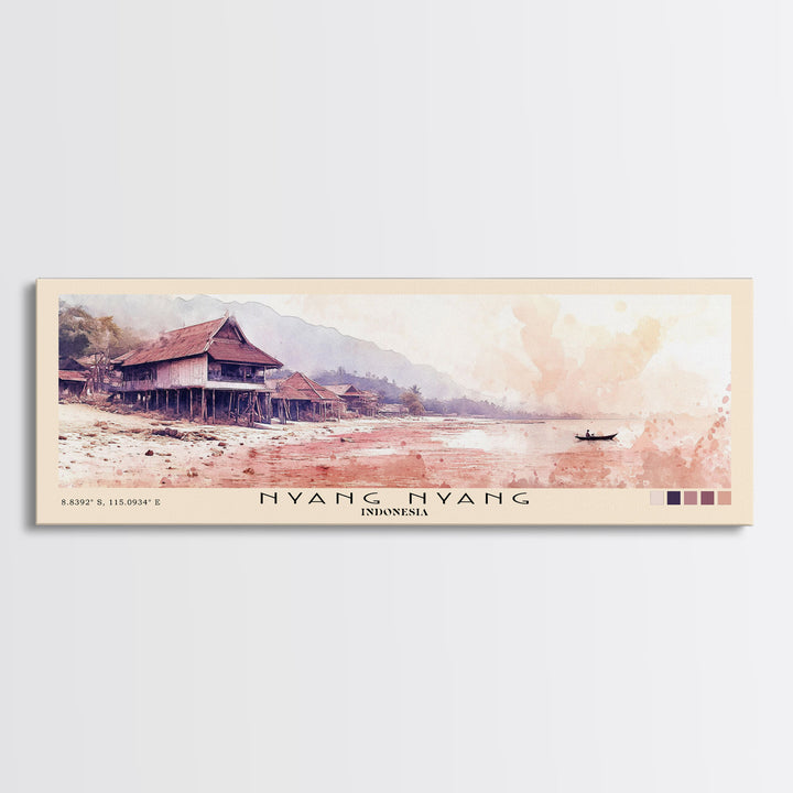 Nyang Nyang, Indonesia Watercolor Print, Vacation Gift, Indonesia Wall Art, Beach Painting, Beach Decor, Beach Or Lakehouse Art