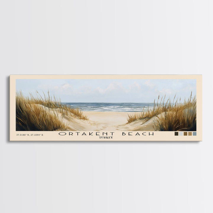 Ortakent Beach, Turkey Watercolor Beach Print, Vacation Gift, Turkey Wall Art, Beach Painting, Beach Decor, Beach Painting