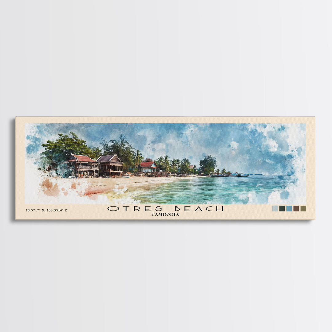 Otres Beach, Cambodia Watercolor Print, Vacation Gift, Cambodia Wall Art, Vacation Wall Art, Vacatation Memories, Beach Decor, Beach Or Lakehouse Art