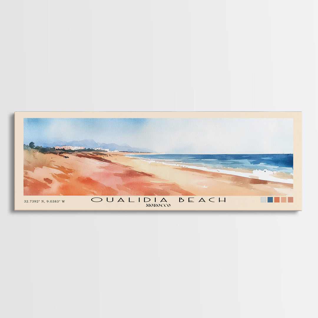 Oualidia Beach, Morocco Watercolor Print, Vacation Gift, Morocco Wall Art, Beach Painting, Beach Decor, Beach Or Lakehouse Art
