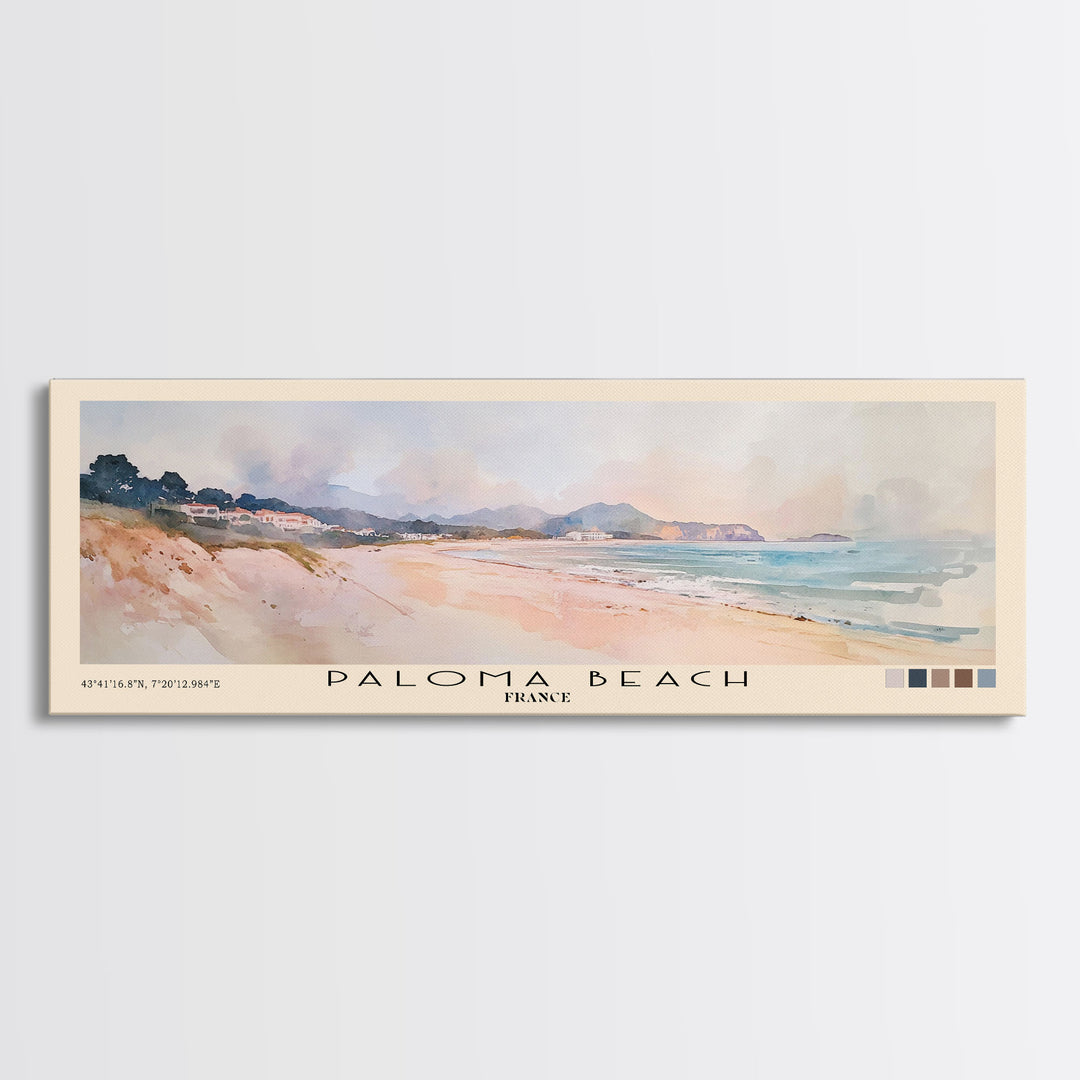 Paloma Beach, France Watercolor Print, Vacation Gift, France Wall Art, Vacation Wall Art, Vacatation Memories, Beach Decor, Beach Or Lakehouse Art