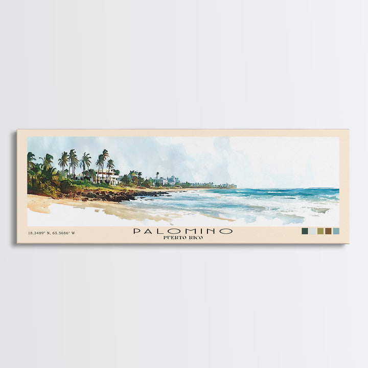 Palomino, Puerto Rico Watercolor Beach Print, Vacation Gift, Puerto Rico Wall Art, Beach Painting, Beach Decor, Beach Painting