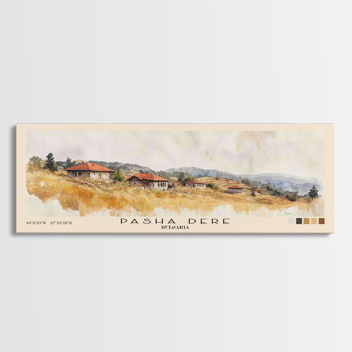Pasha Dere, Bulgaria Watercolor Beach Print, Vacation Gift, Bulgaria Wall Art, Framed Canvas Print, Framed Beach Painting