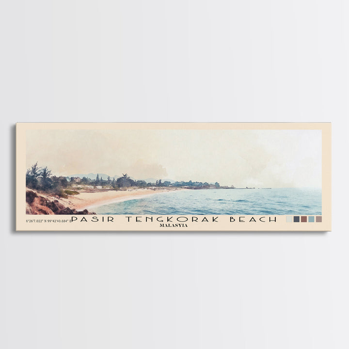 Pasir Tengkorak Beach, Malasyia Watercolor Print, Vacation Gift, Malasyia Wall Art, Vacation Wall Art, Vacatation Memories, Beach Decor, Beach Or Lakehouse Art
