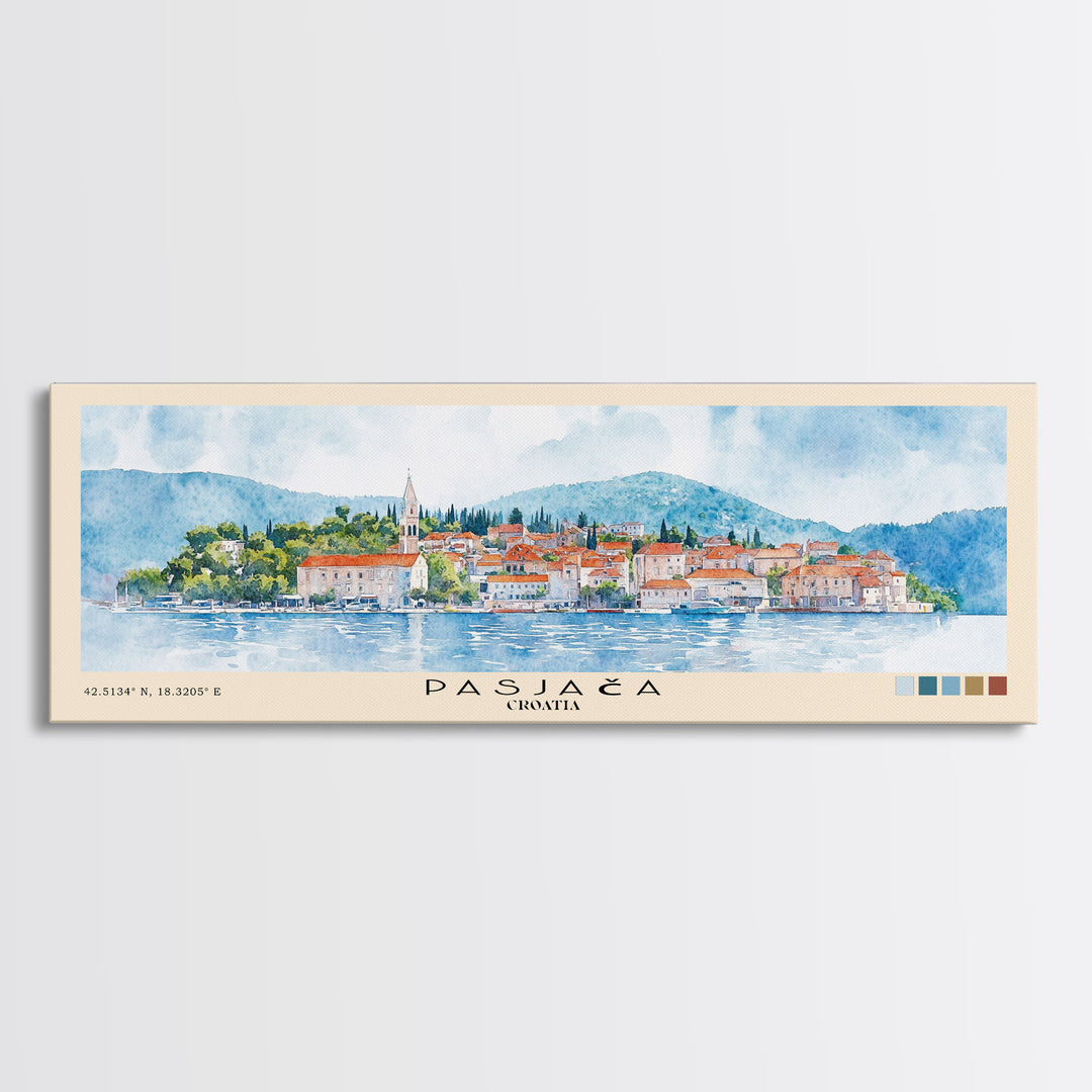 Pasjača, Croatia Watercolor Print, Vacation Gift, Croatia Wall Art, Beach Painting, Beach Decor, Beach Or Lakehouse Art
