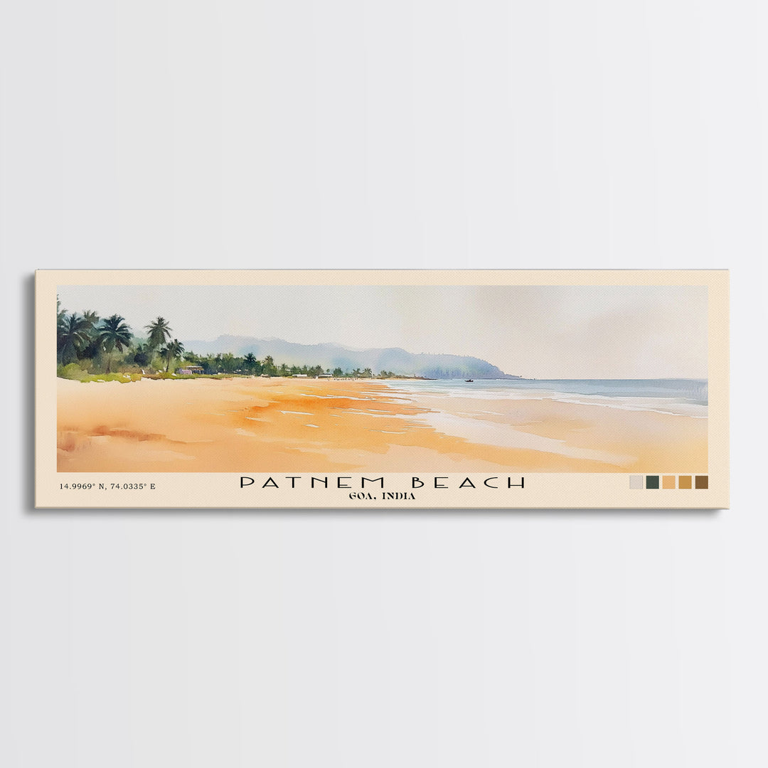 Patnem Beach, Goa, India Watercolor Print, Vacation Gift, Goa, India Wall Art, Vacation Wall Art, Vacatation Memories, Beach Decor, Beach Or Lakehouse Art