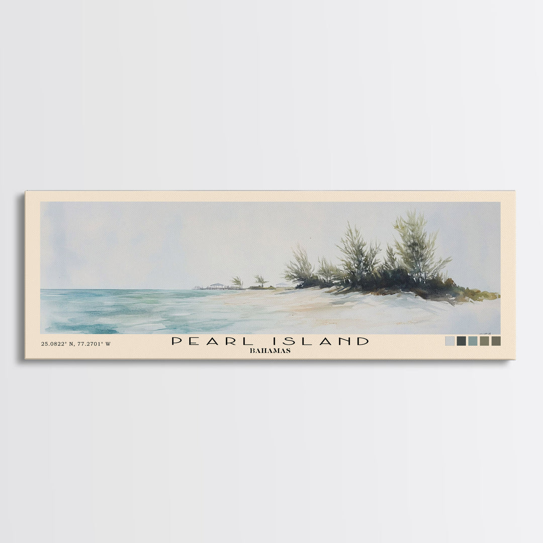 Pearl Island, Bahamas Watercolor Print, Vacation Gift, Bahamas Wall Art, Vacation Wall Art, Vacatation Memories, Beach Decor, Beach Or Lakehouse Art
