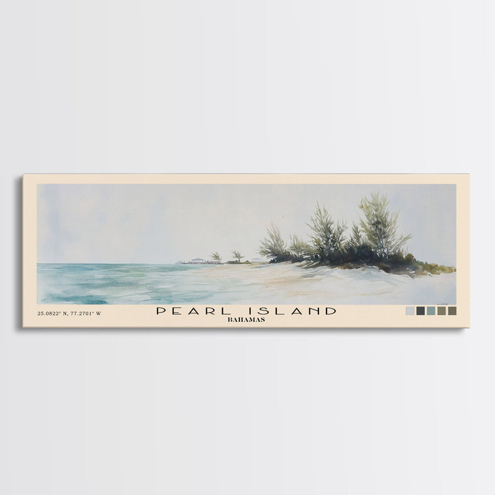 Pearl Island, Bahamas Watercolor Print, Vacation Gift, Bahamas Wall Art, Vacation Wall Art, Vacatation Memories, Beach Decor, Beach Or Lakehouse Art