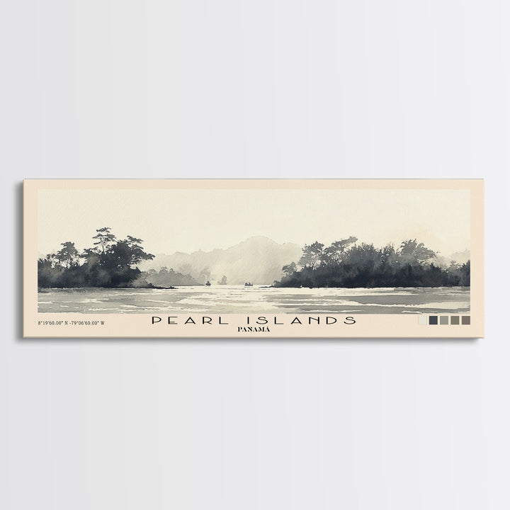 Pearl Islands, Panamá Watercolor Print, Vacation Gift, Panamá Wall Art, Beach Painting, Beach Decor, Beach Or Lakehouse Art